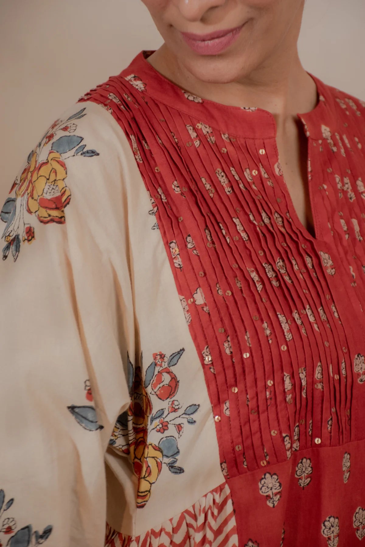 Chhapa - Rosewood Drift Cotton Kurta Set