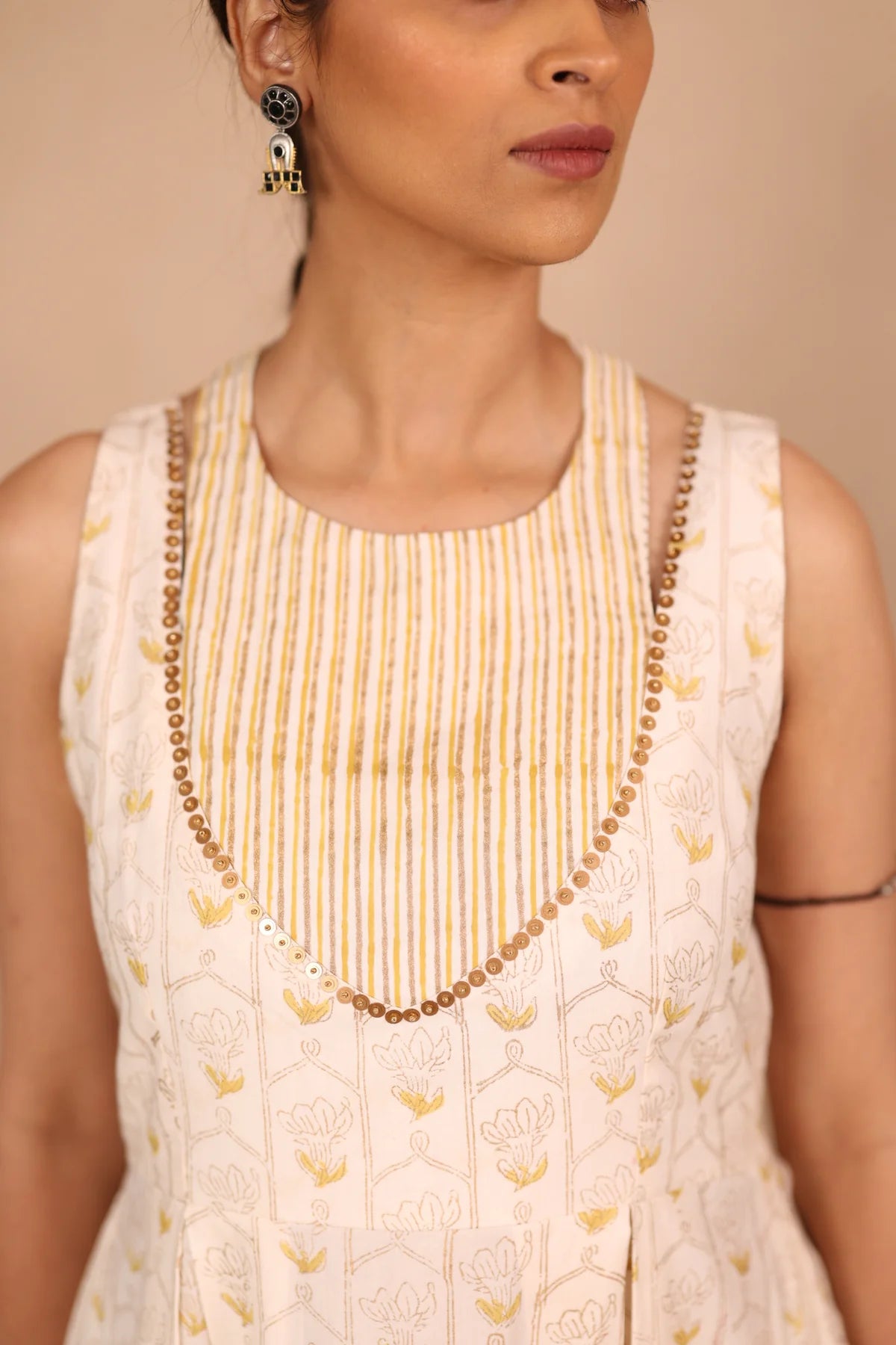 Chhapa - IVORY JAAL - Satin Cotton Kurtaset