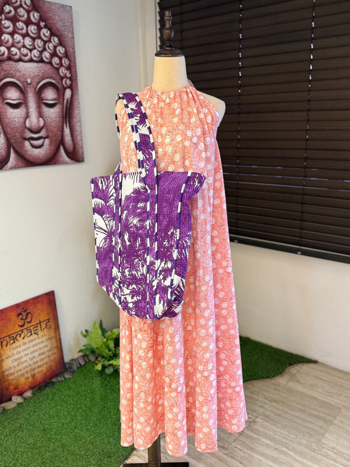 Iksha - Purple Floral Tote Bag