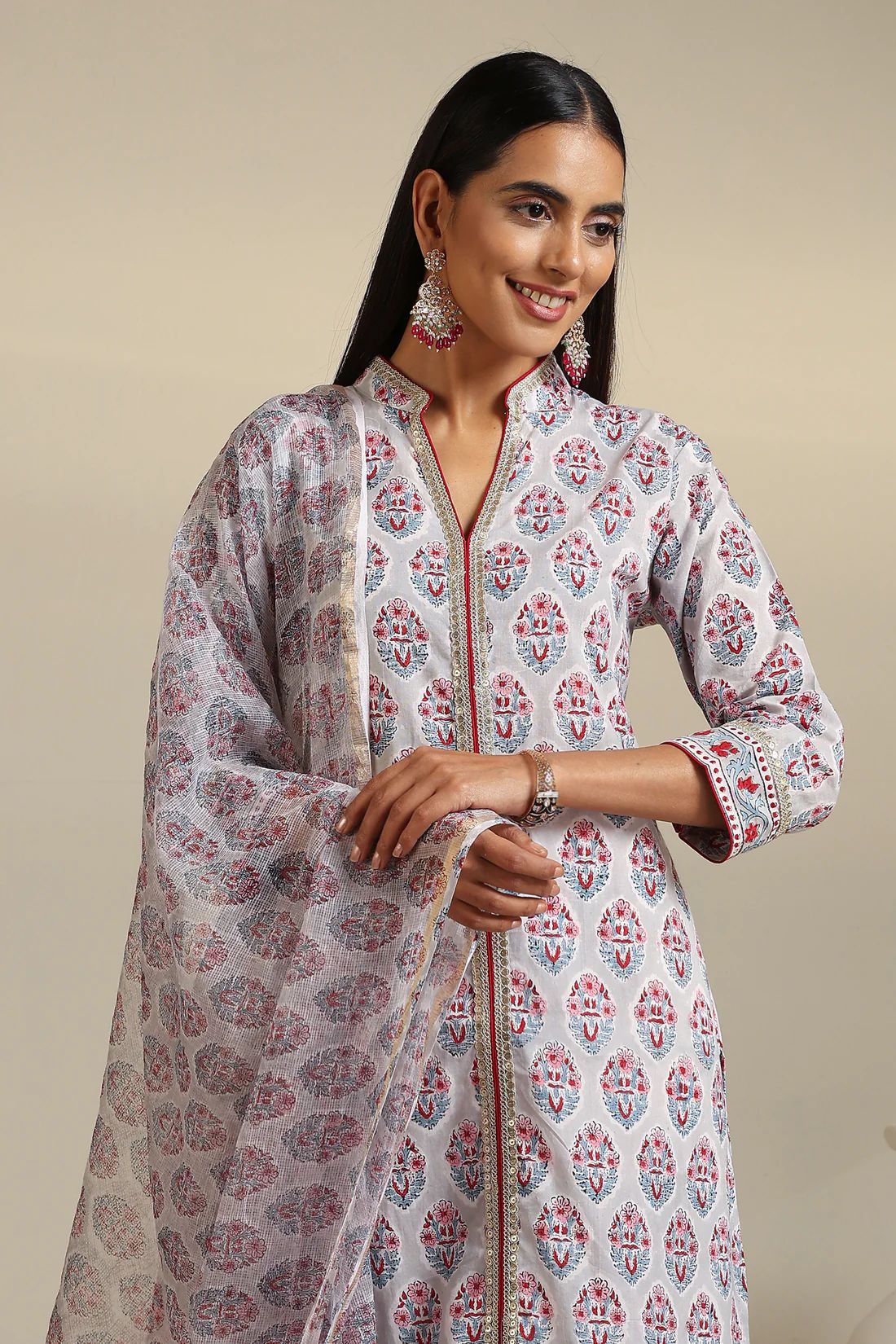 Murraya - Grey Salvia Kurta Set of 3