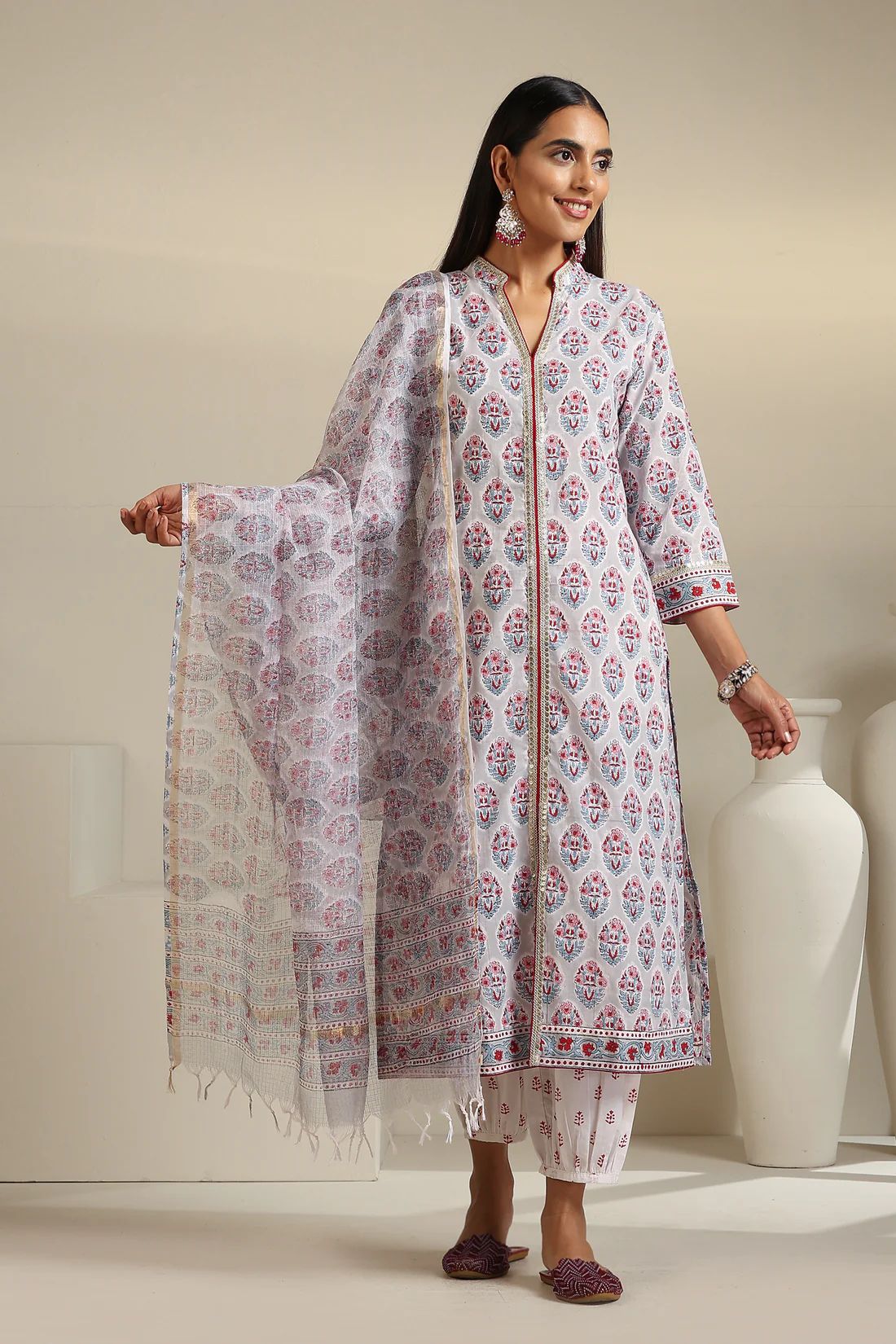 Murraya - Grey Salvia Kurta Set of 3