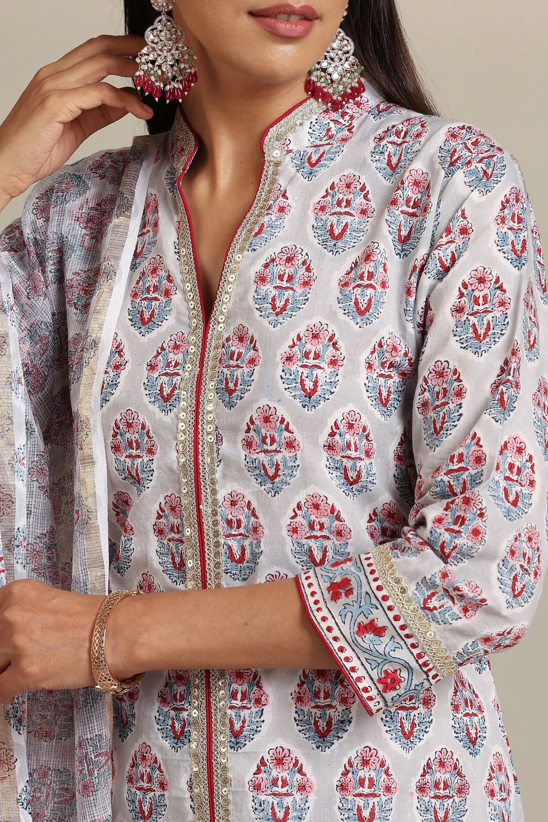 Murraya - Grey Salvia Kurta Set of 3