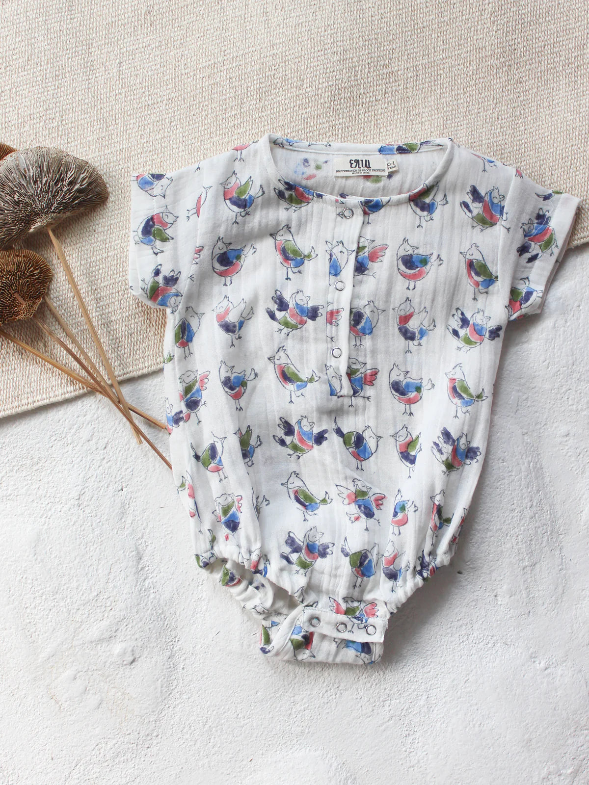 CHHAPA - Baby Muslin Birds Romper
