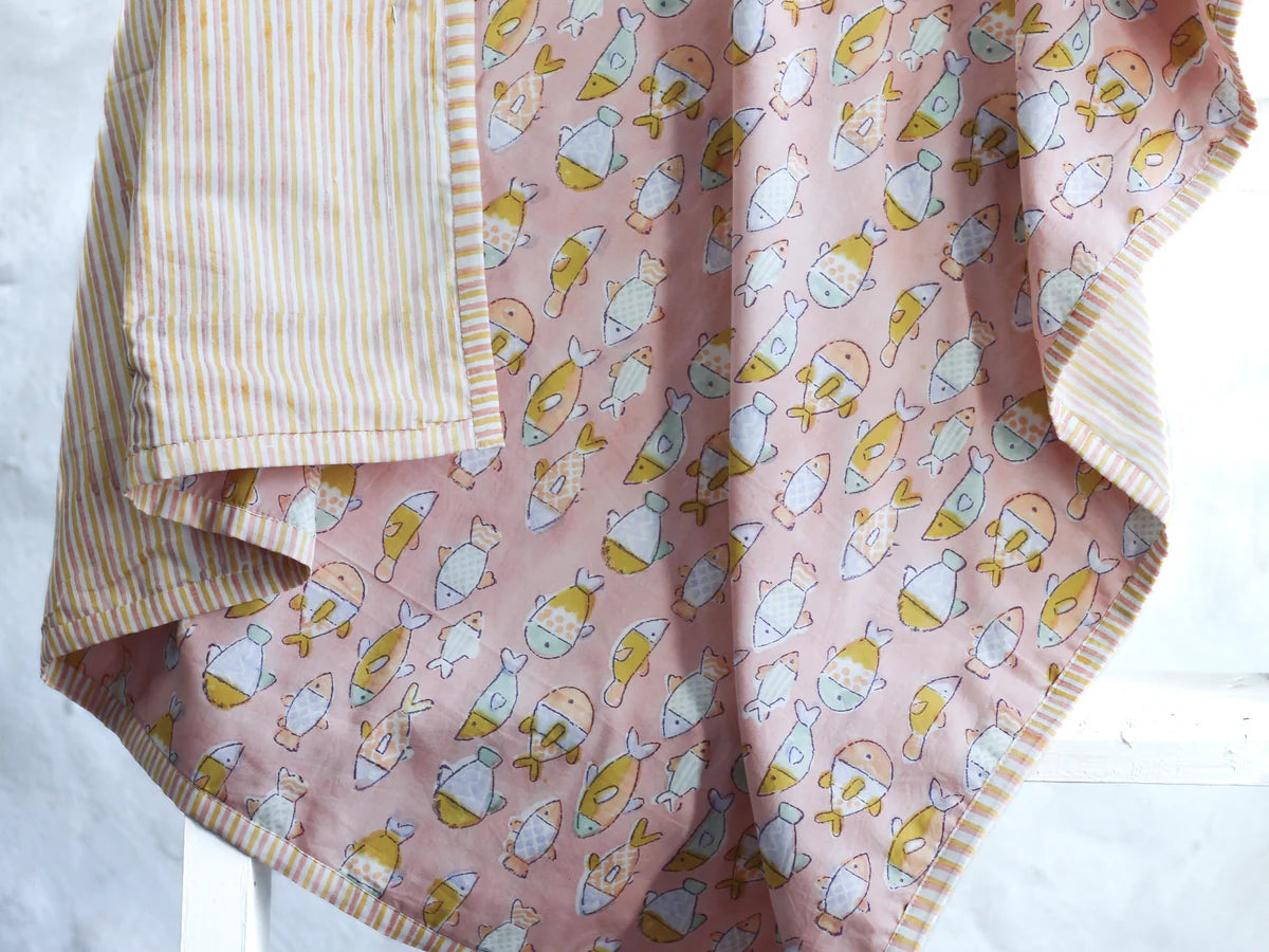Chhapa - Peach Fish Kids Quilt