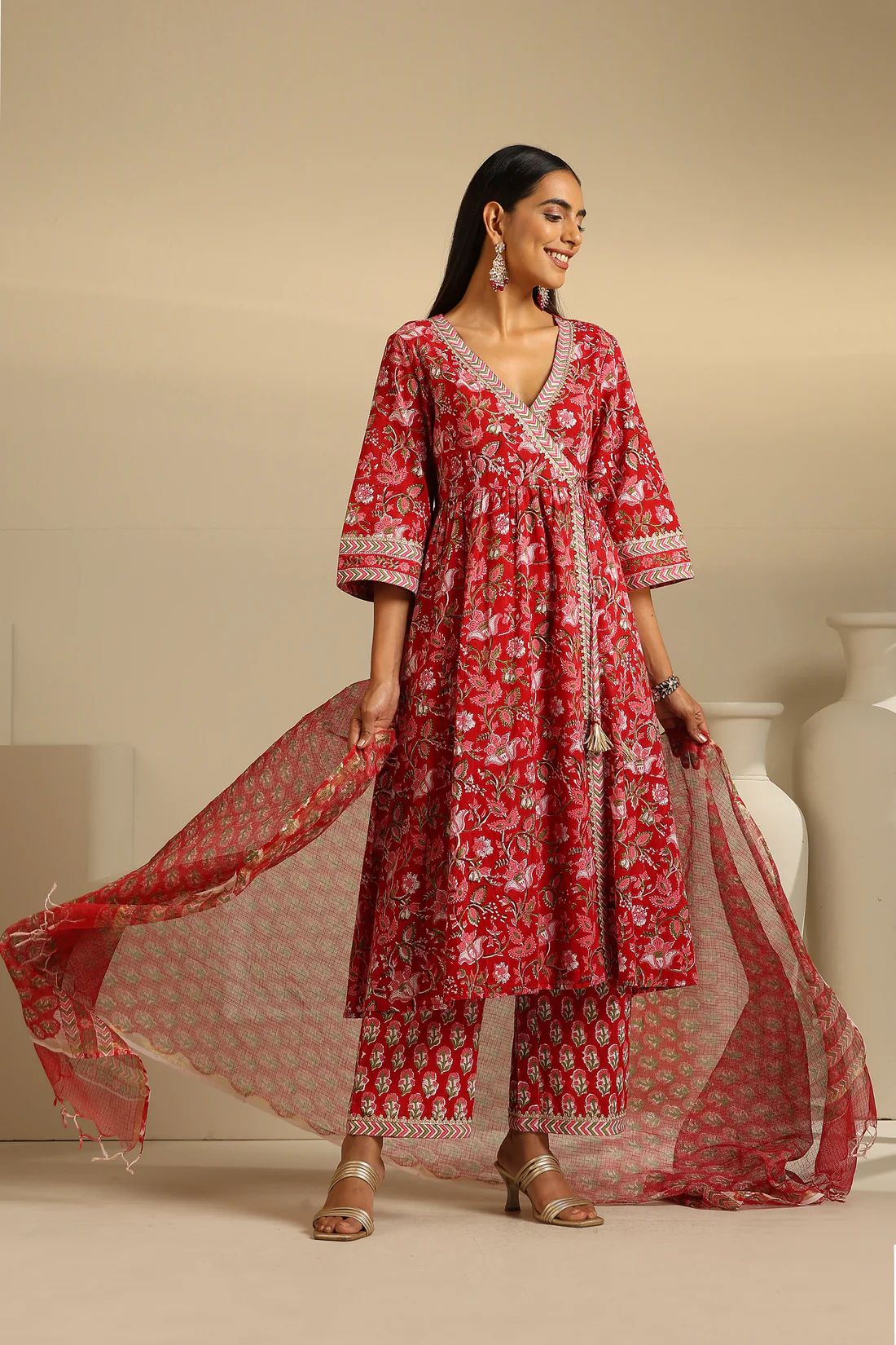 Murraya - Red Sapphire Anarkali Set of 3