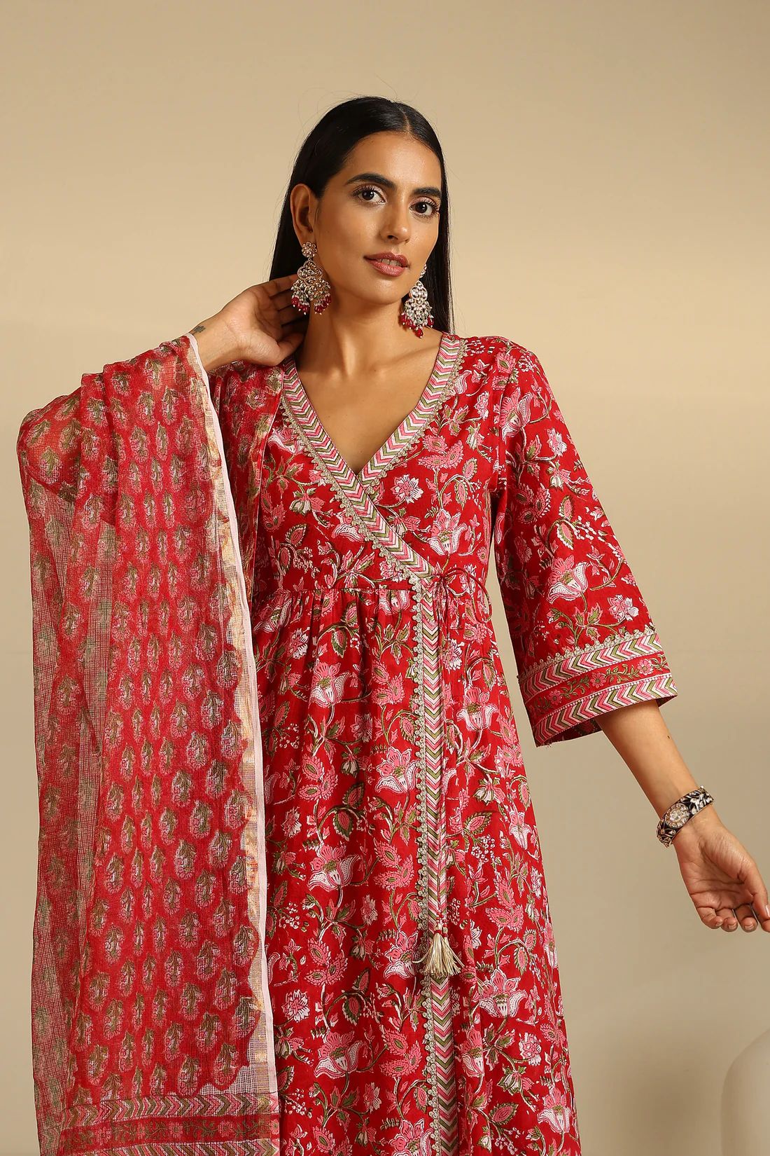Murraya - Red Sapphire Anarkali Set of 3