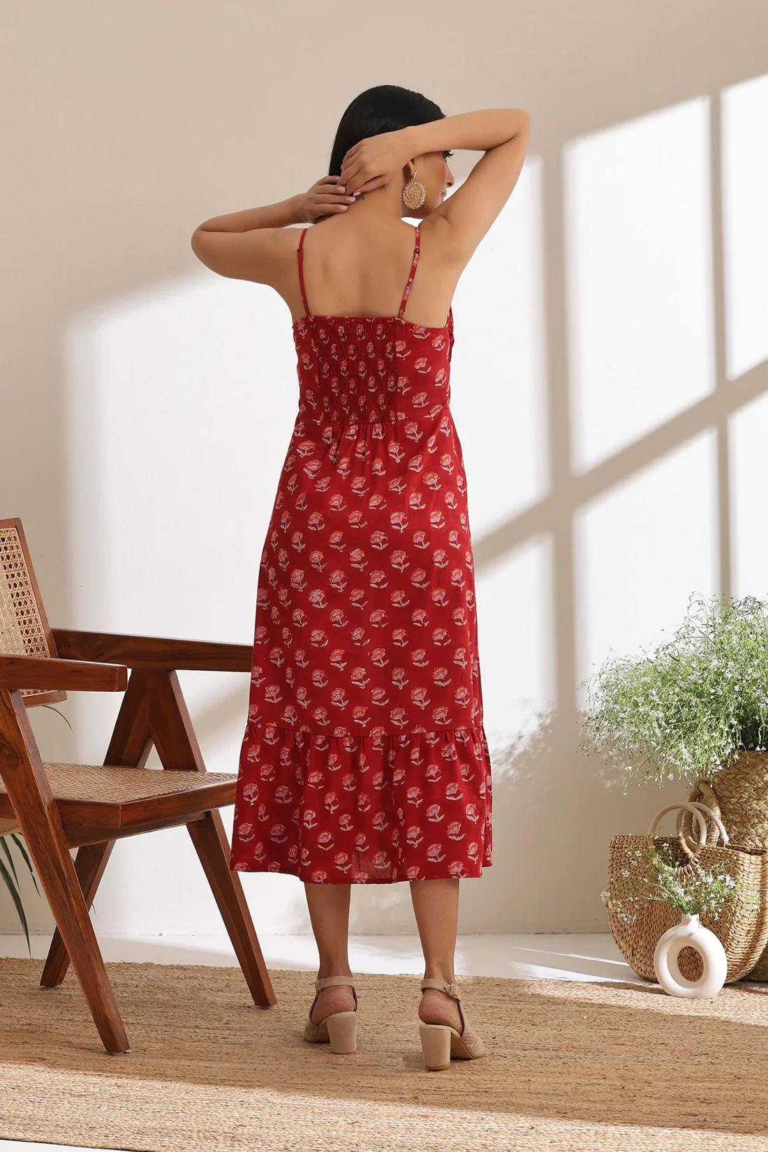 Murraya - Isabel Red Midi Dress