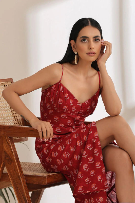 Murraya - Isabel Red Midi Dress