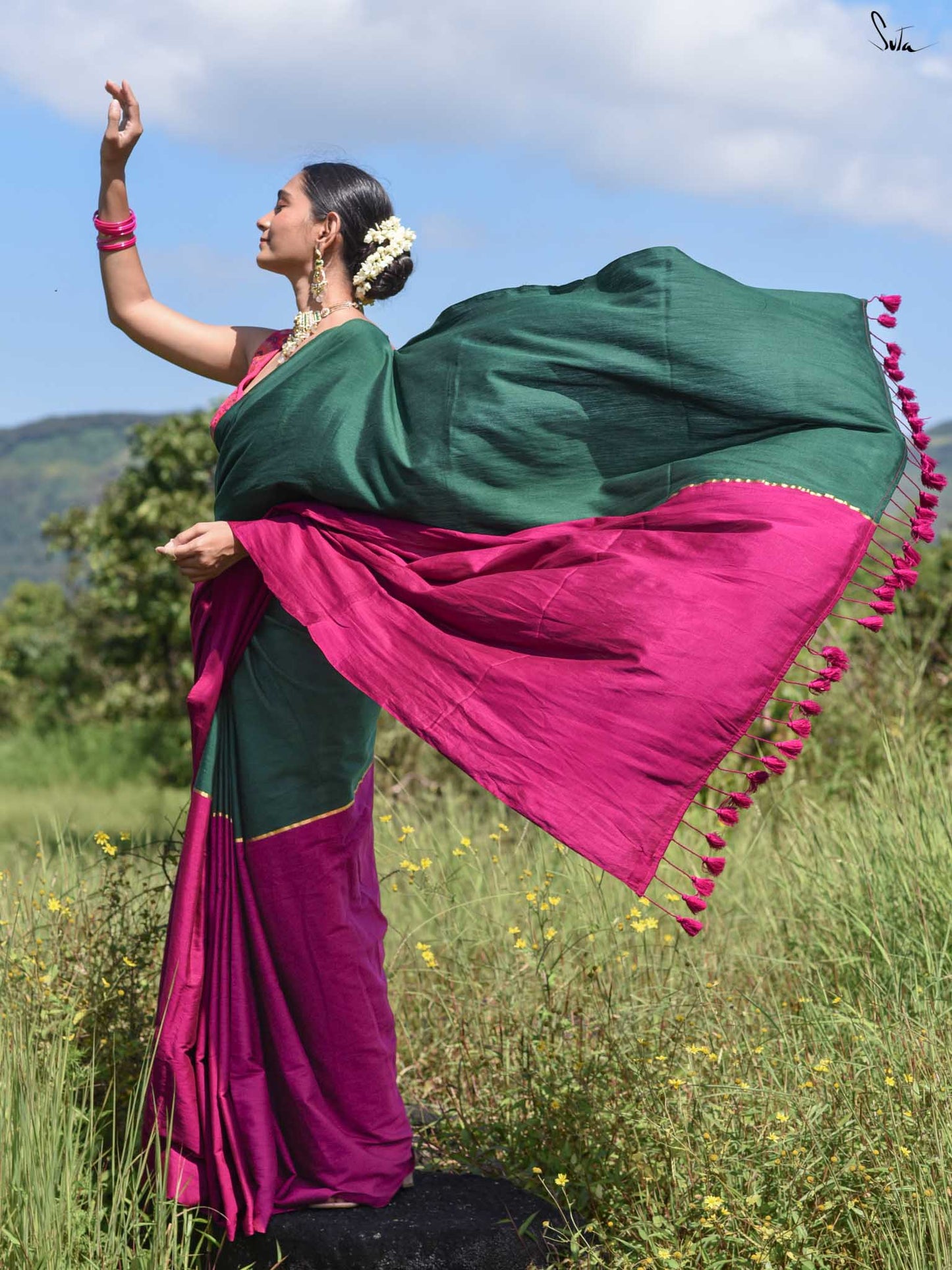 SUTA - Dipped in Cosmos Cotton Acrylic Saree
