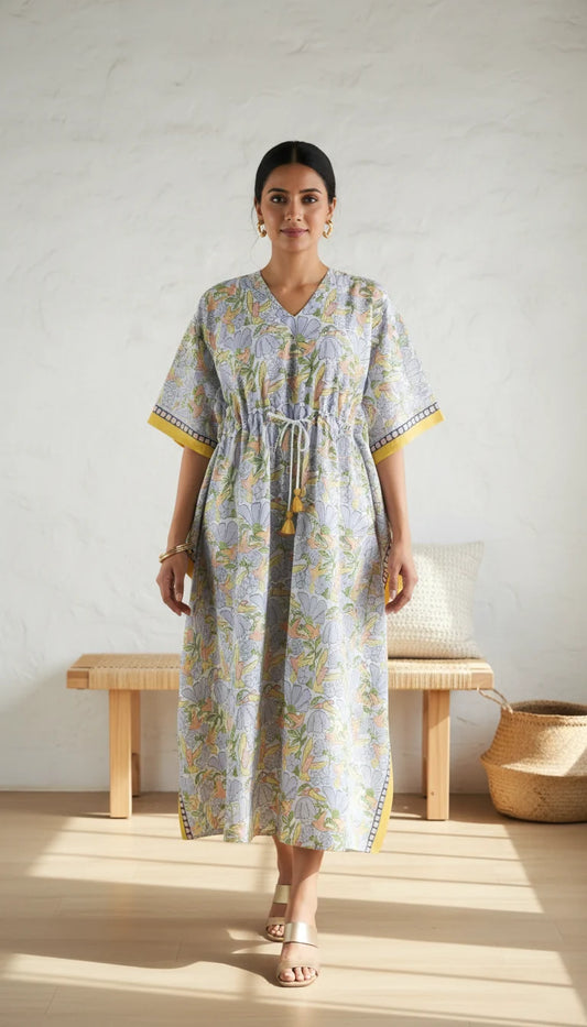 Chhapa - KAFTAN -Hummingbird With Blossoms