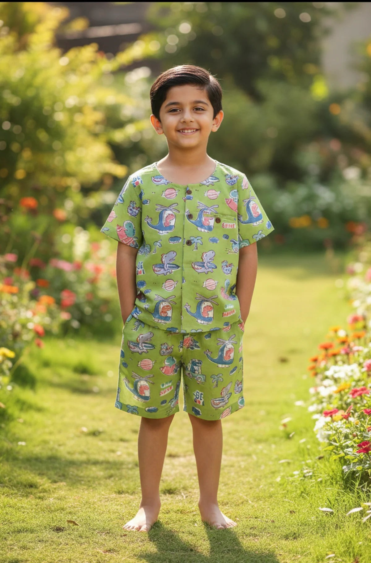 Chhapa - Kids Dino in Space Shirt & Short Set