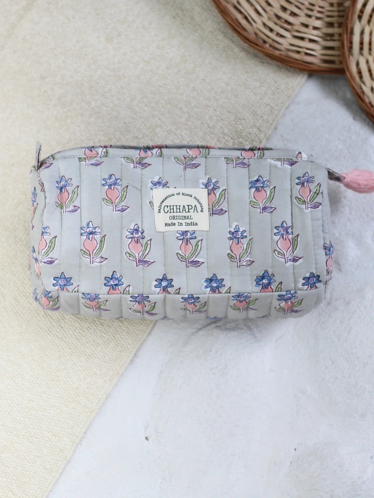 Chhapa - GRAY ANAR BUTTI POUCH
