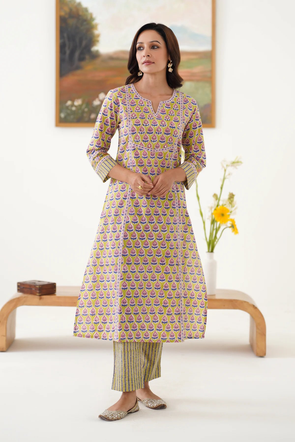 Murraya - Green Kelsey Embroidered Kurta Set of 3