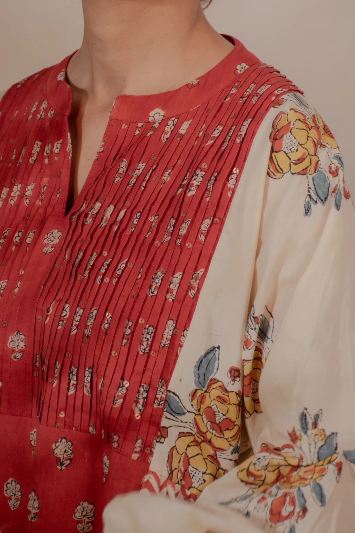 Chhapa - Rosewood Drift Cotton Kurta Set