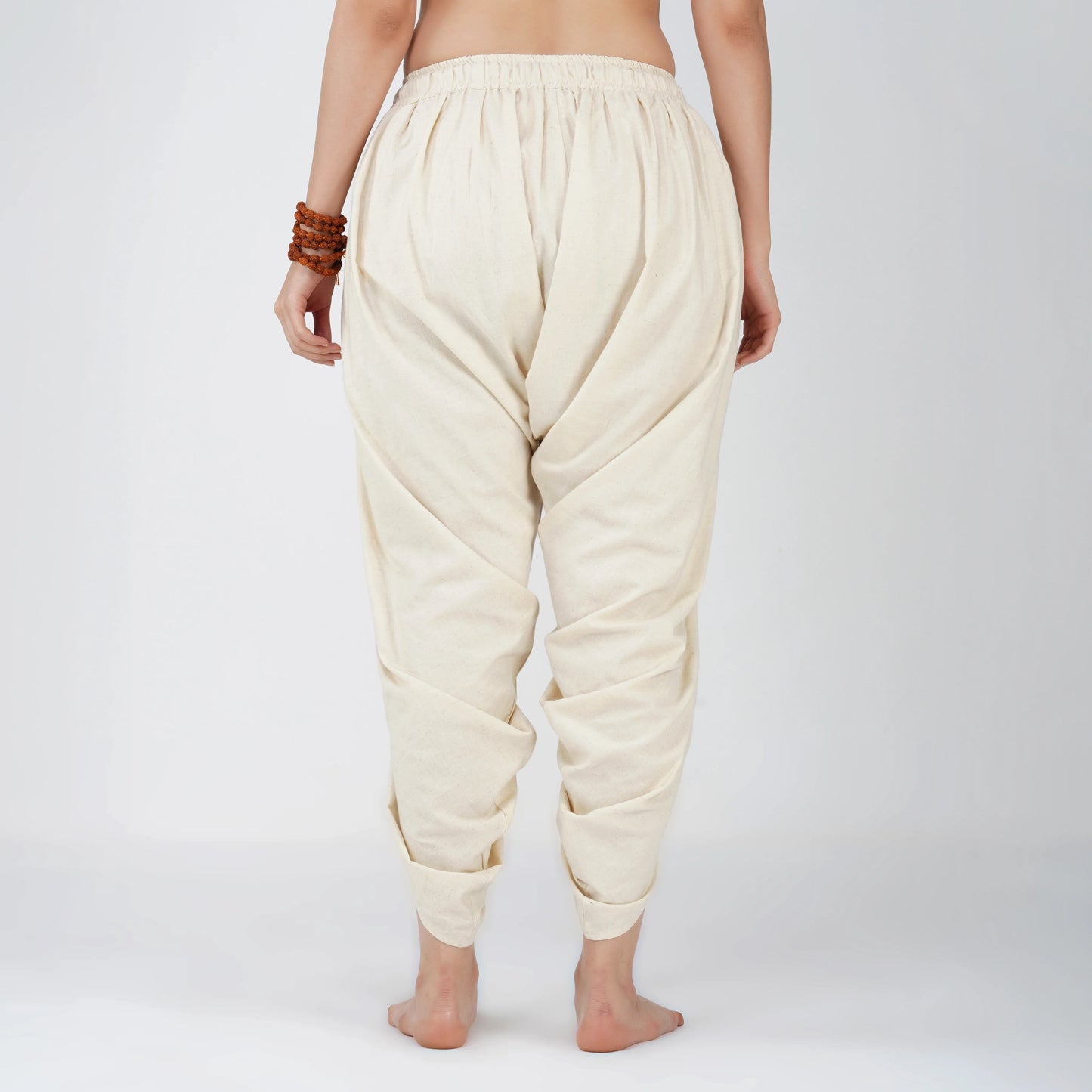 AKISO- Women Cotton Yoga Pants Off White -Akasha