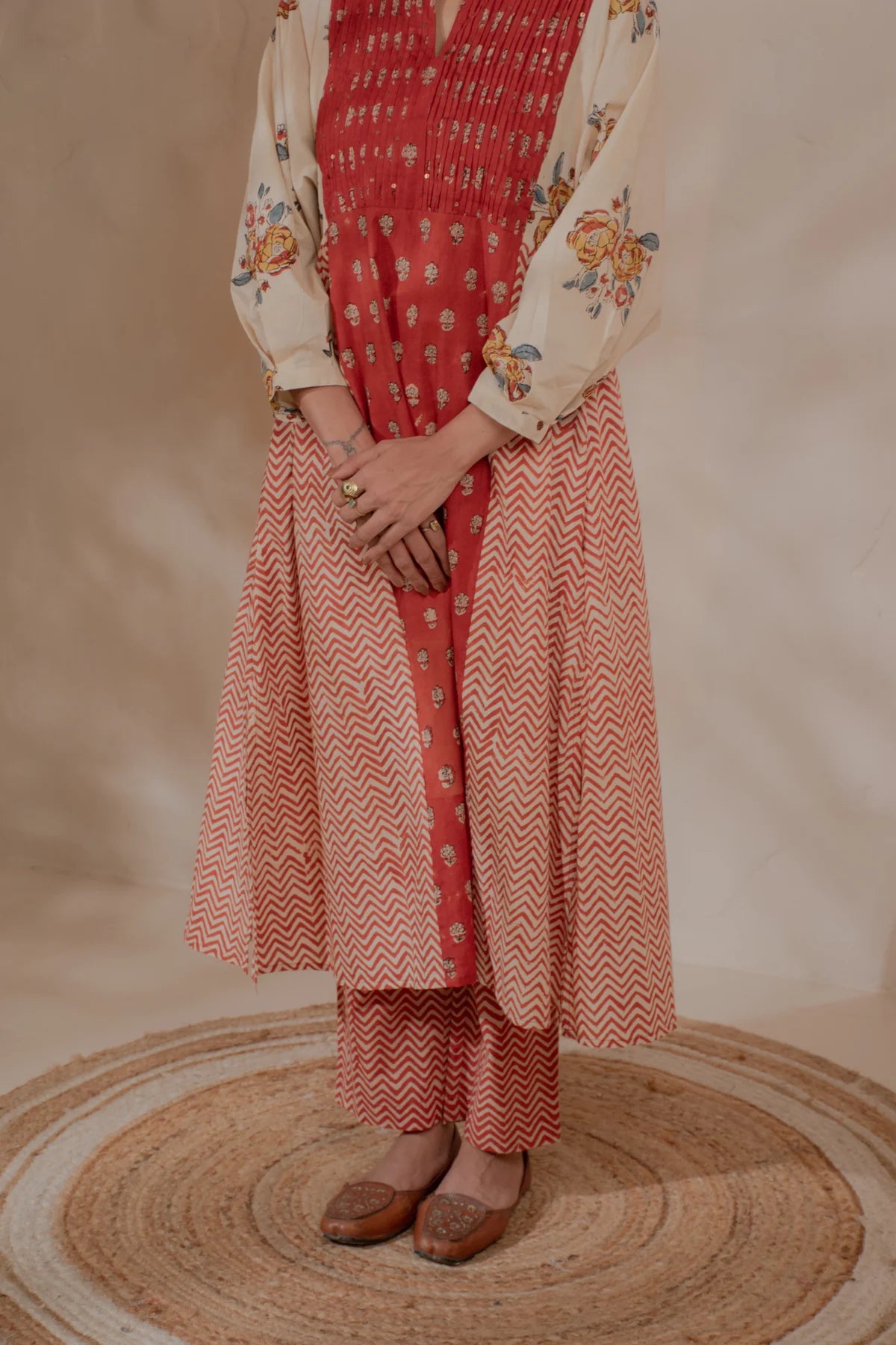 Chhapa - Rosewood Drift Cotton Kurta Set