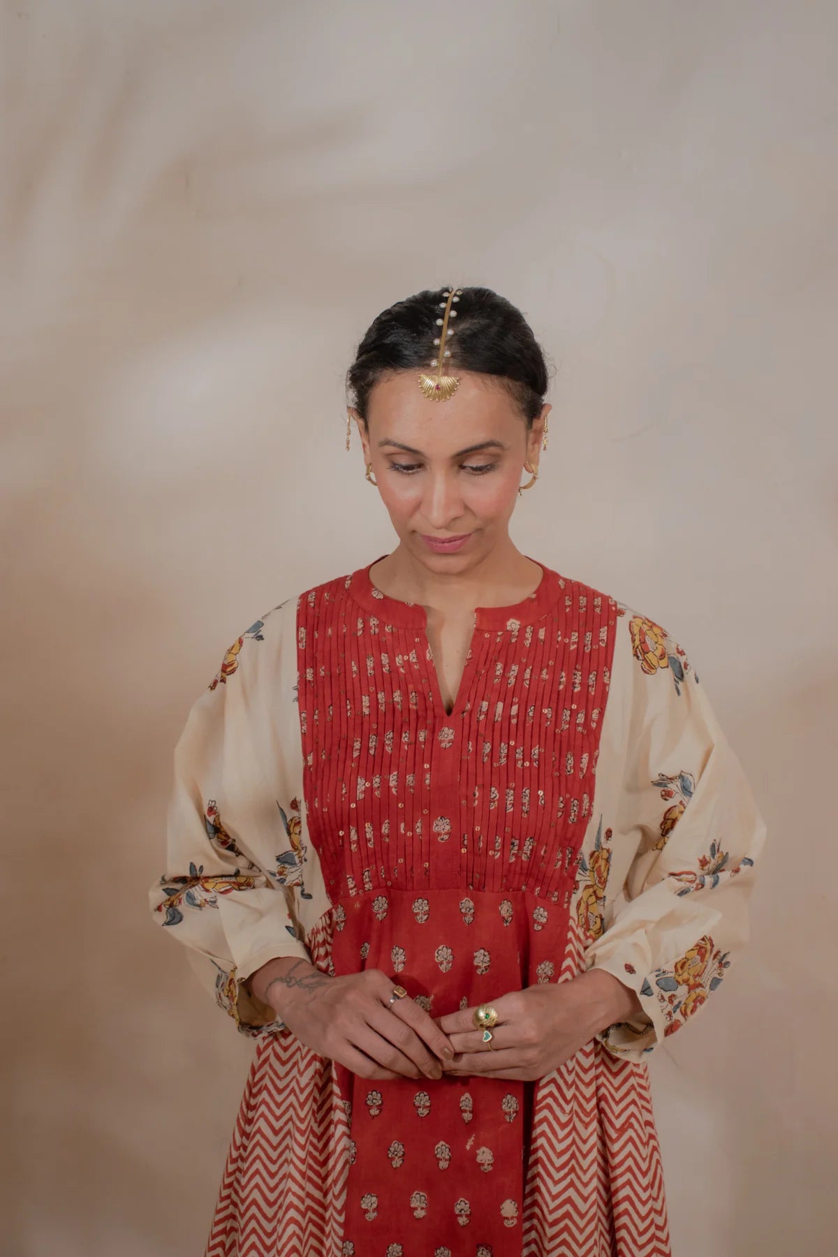 Chhapa - Rosewood Drift Cotton Kurta Set