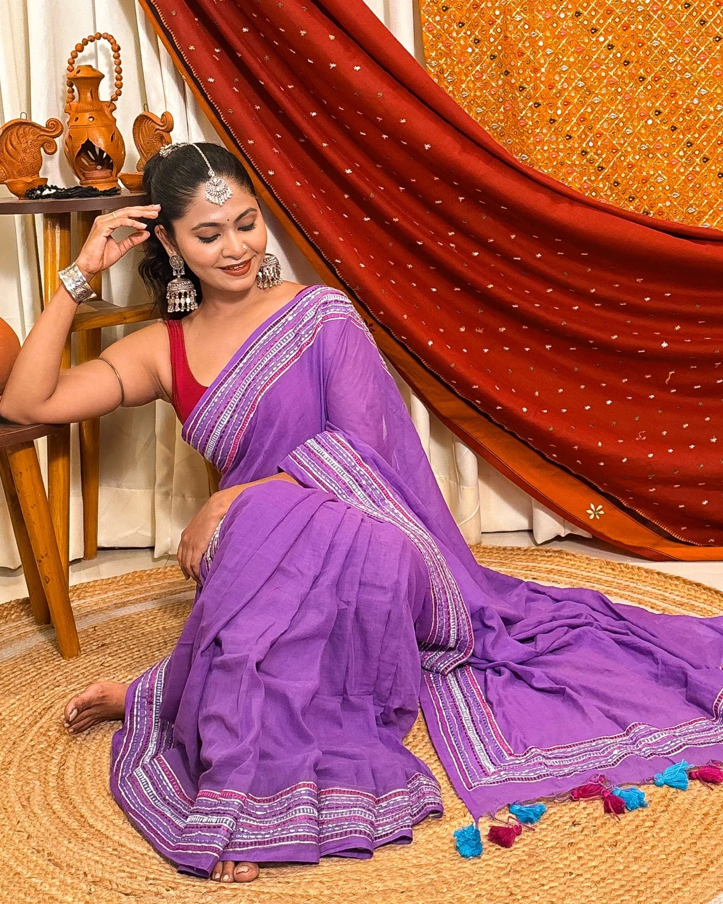 AaMe - Lavender Gleam (Sequins emblished saree)