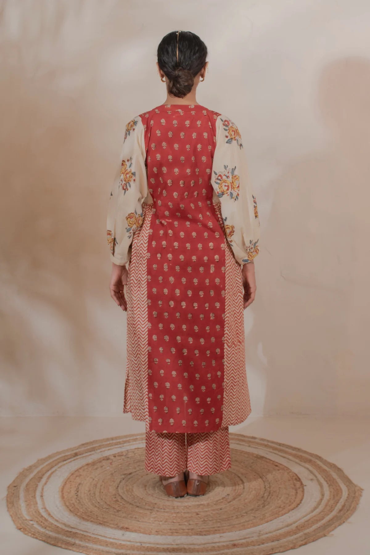 Chhapa - Rosewood Drift Cotton Kurta Set