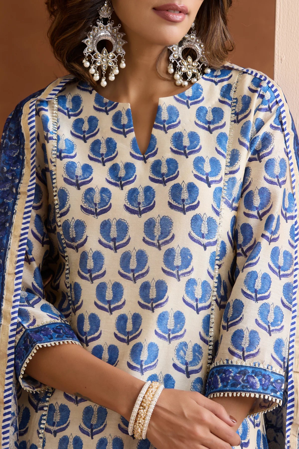 Murraya - Pearl White Chanderi Kurta Set of 3