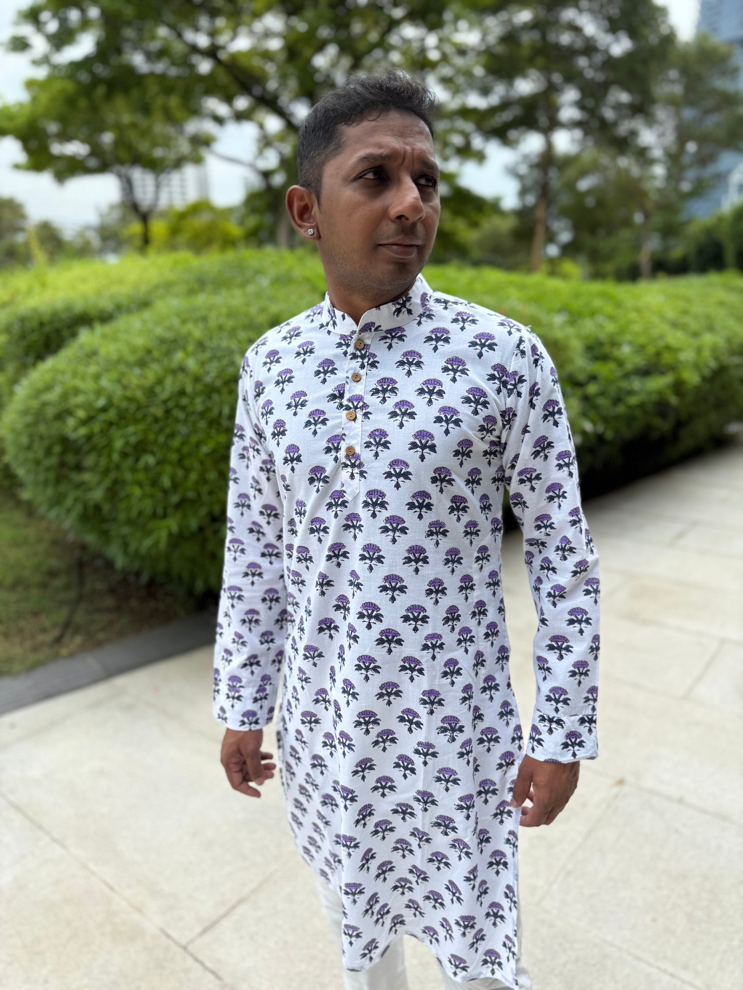 Midautumn Rains - Amethyst Bloom Kurta