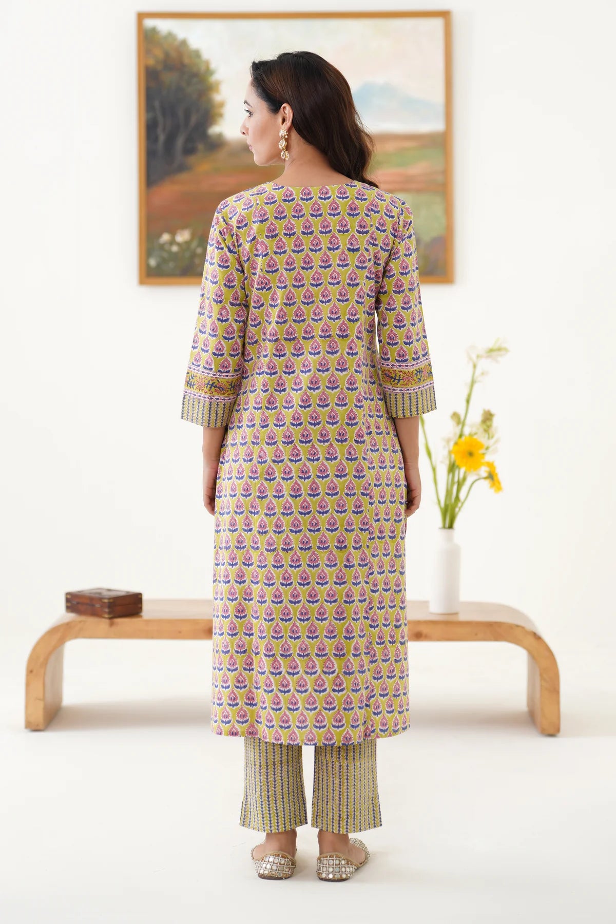 Murraya - Green Kelsey Embroidered Kurta Set of 3