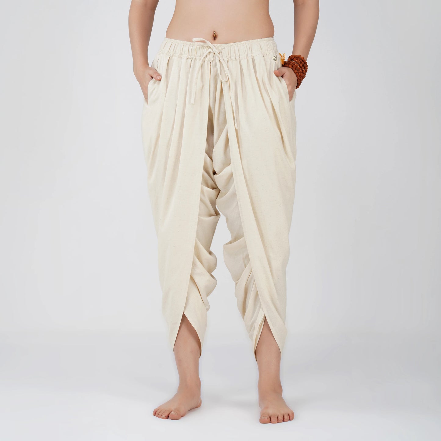 AKISO- Women Cotton Yoga Pants Off White -Akasha
