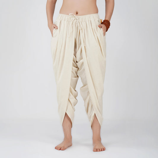 AKISO- Women Cotton Yoga Pants Off White -Akasha