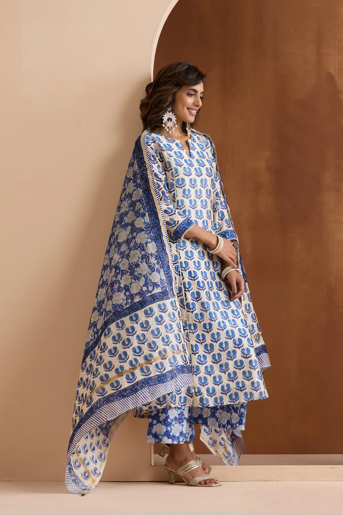 Murraya - Pearl White Chanderi Kurta Set of 3