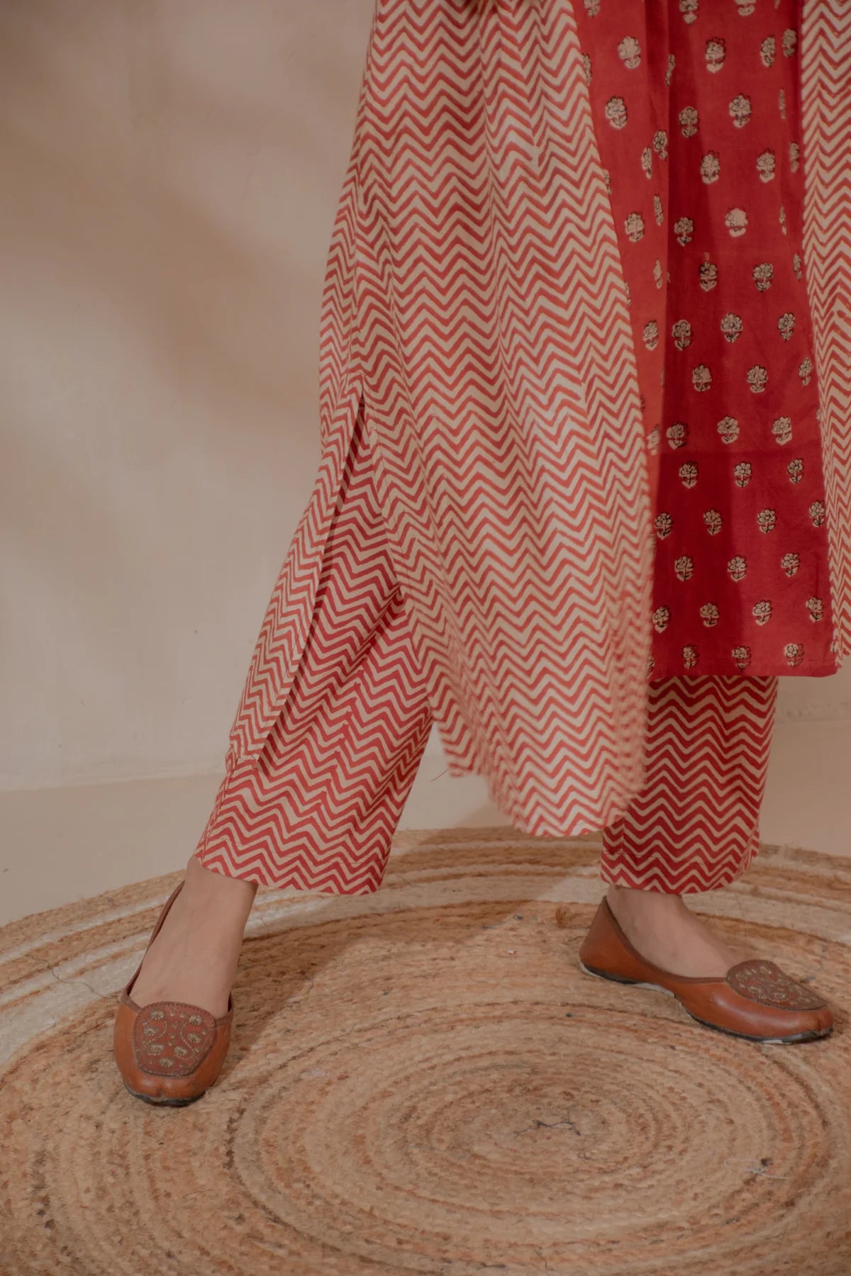 Chhapa - Rosewood Drift Cotton Kurta Set