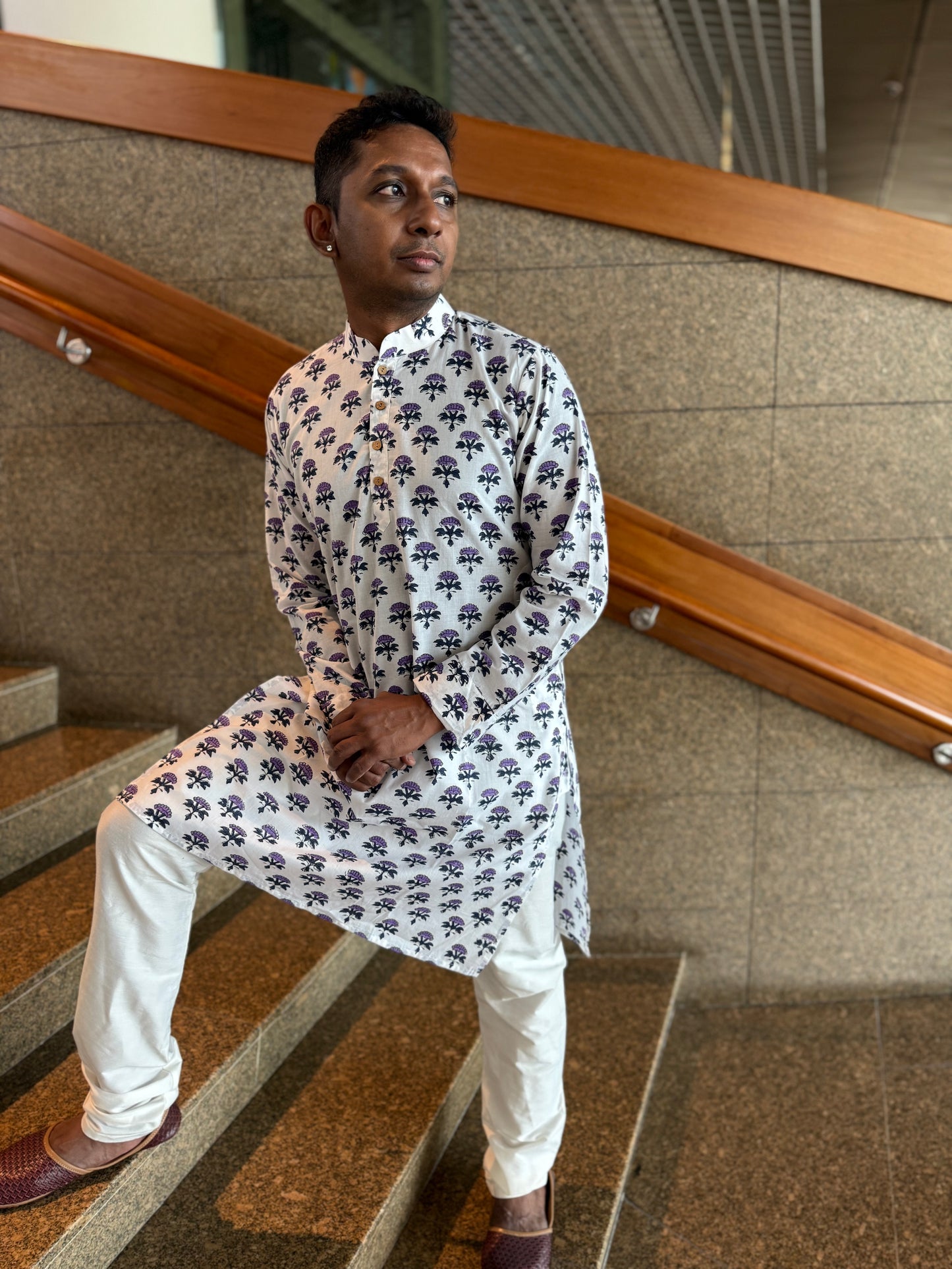 Midautumn Rains - Amethyst Bloom Kurta