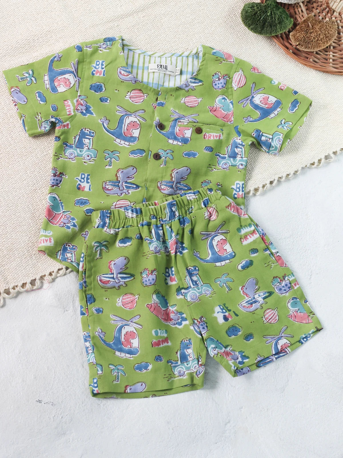 Chhapa - Kids Dino in Space Shirt & Short Set