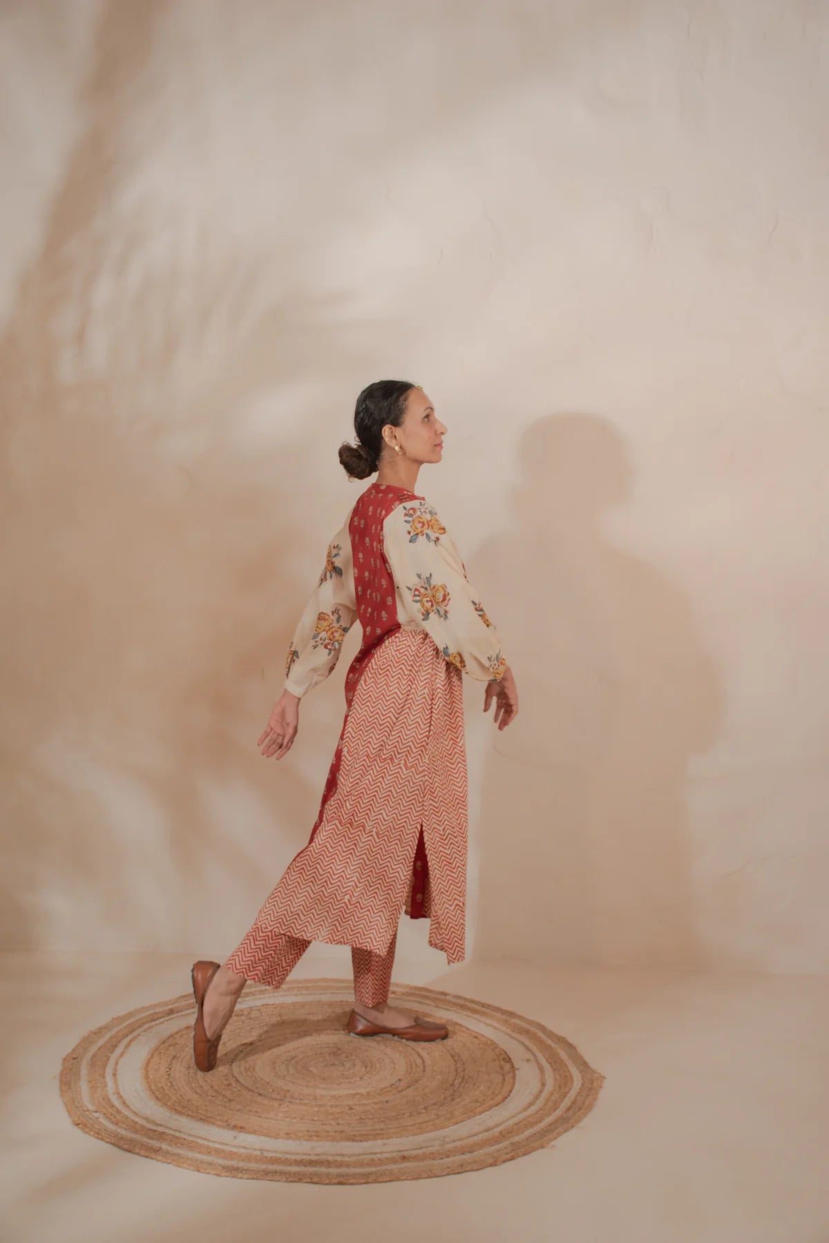 Chhapa - Rosewood Drift Cotton Kurta Set