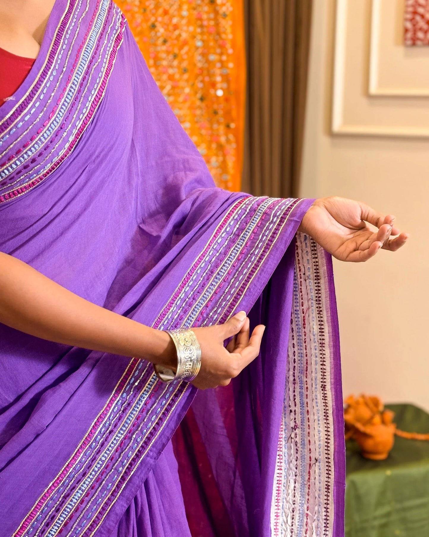 AaMe - Lavender Gleam (Sequins emblished saree)