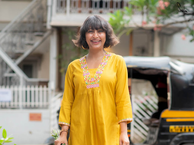 SUTA - MUSTARD SILK KURTA SET