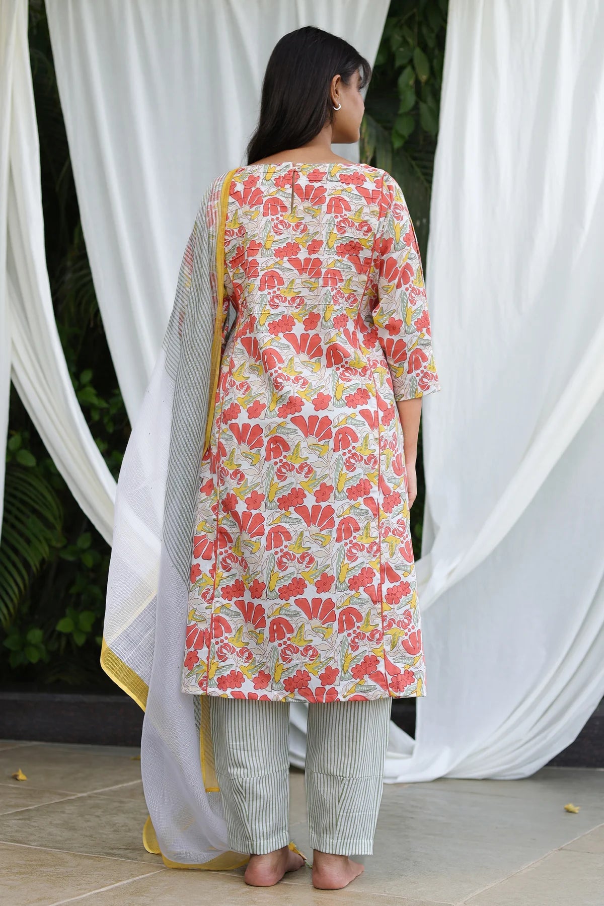Chhapa - Saree Wali Suit Set | Hand Block Printed Cotton Kurta Set