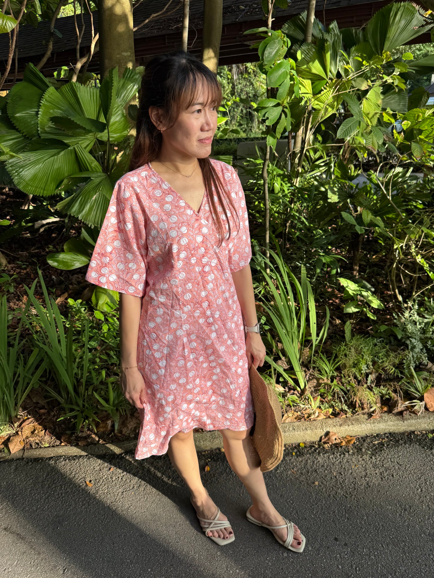 Iksha - Pink Mirage Midi Wrap Dress