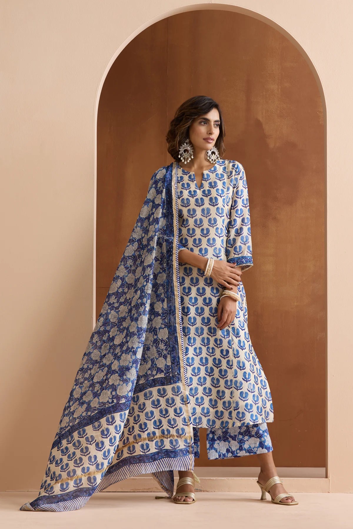 Murraya - Pearl White Chanderi Kurta Set of 3