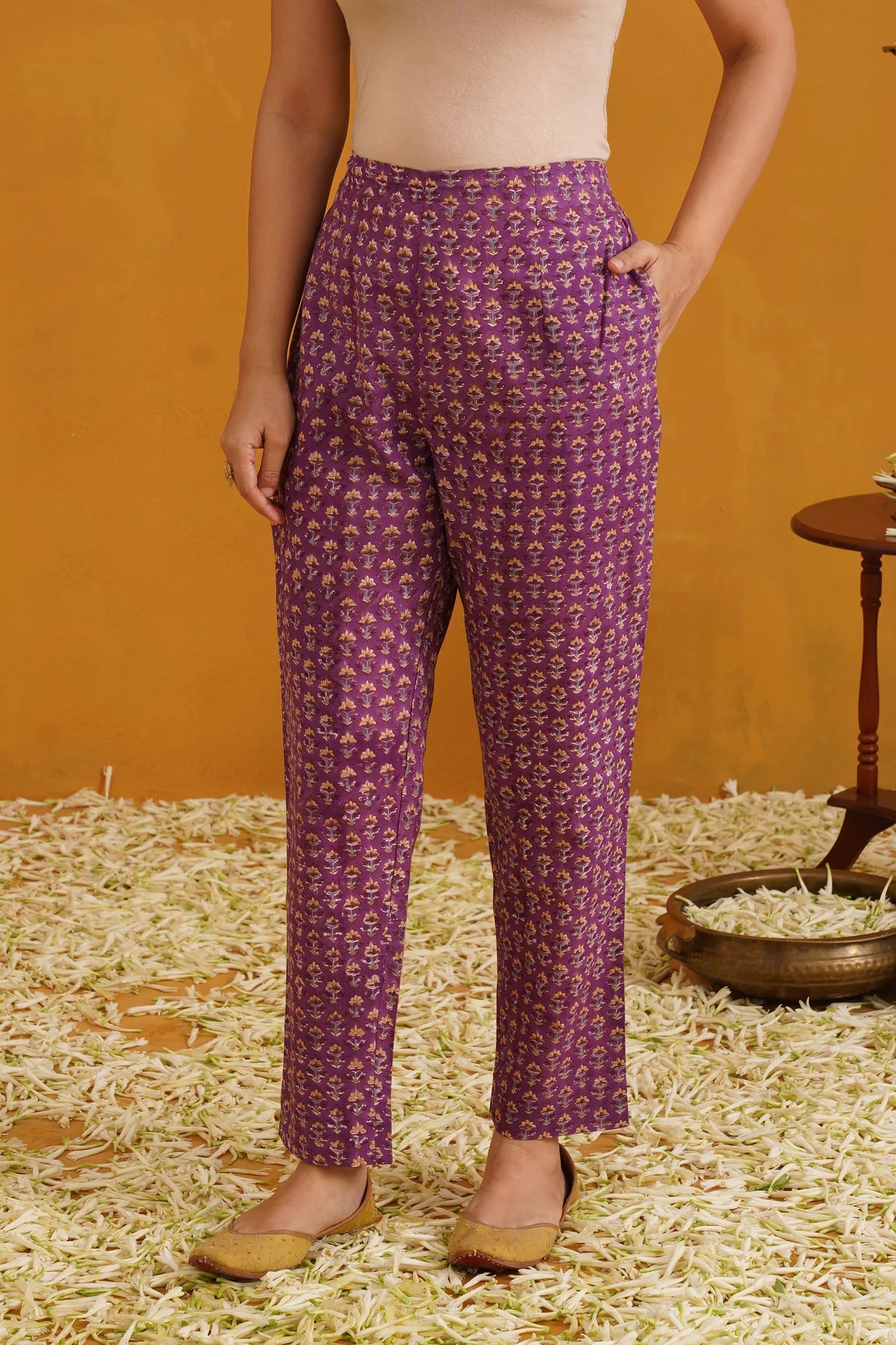 Murraya - Mustard Molly Embroidered Chanderi Kurta Set of 3