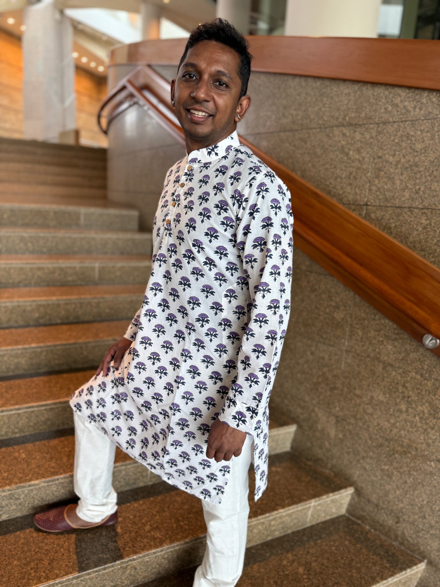 Midautumn Rains - Amethyst Bloom Kurta