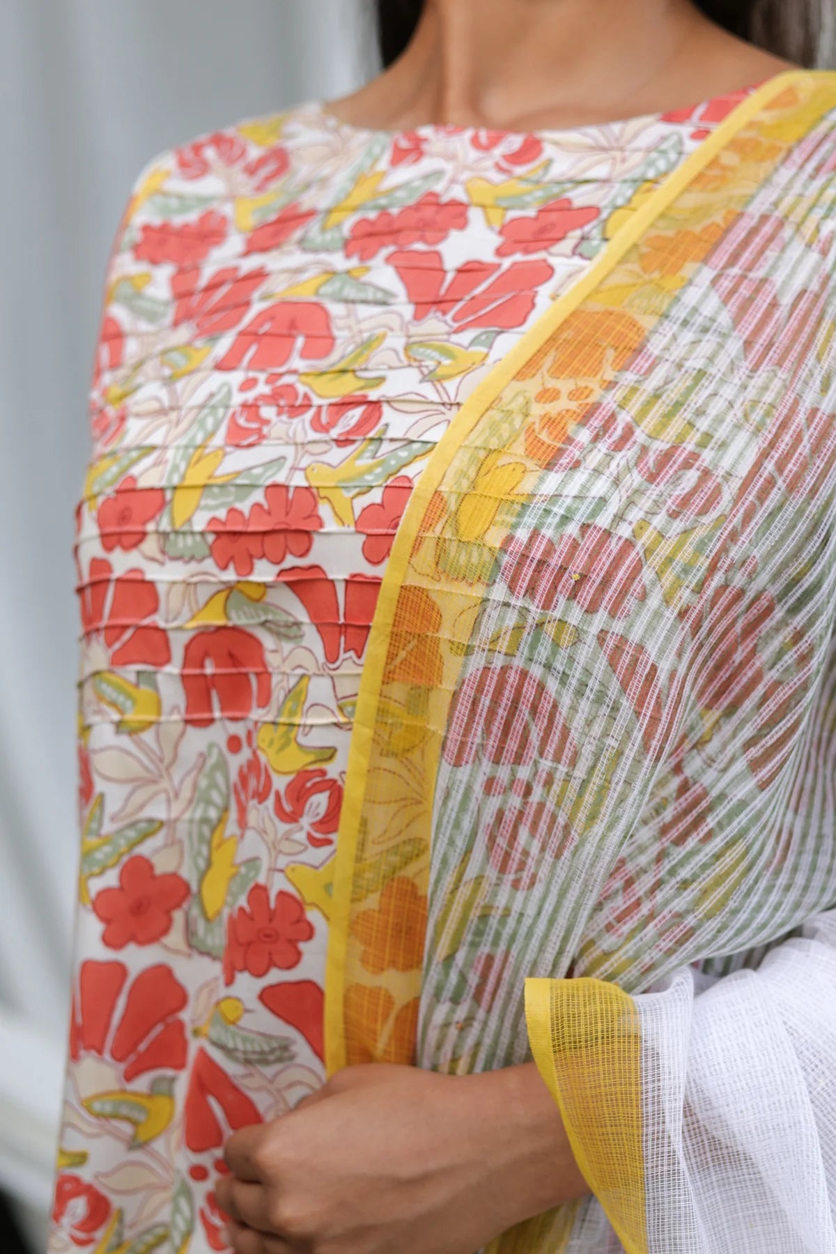 Chhapa - Saree Wali Suit Set | Hand Block Printed Cotton Kurta Set