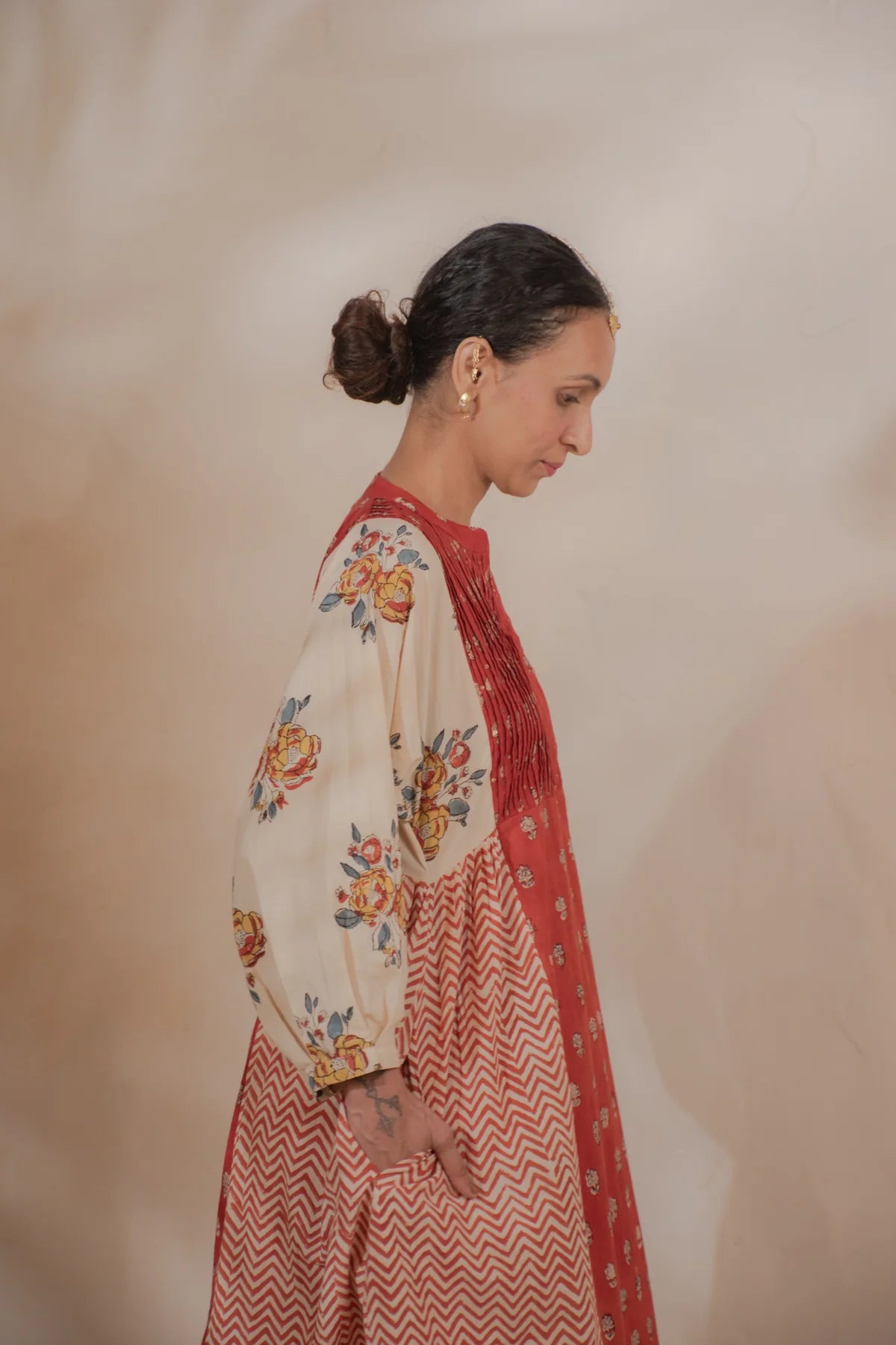 Chhapa - Rosewood Drift Cotton Kurta Set