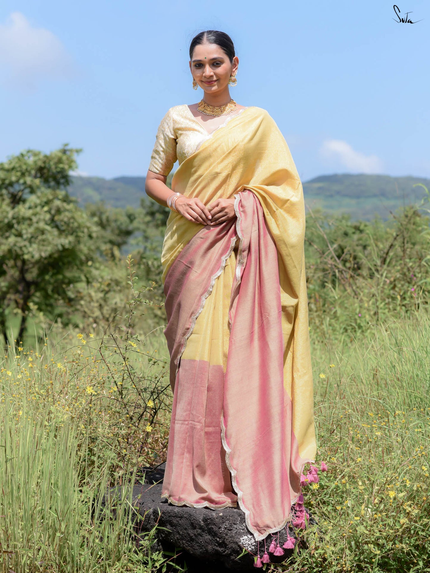 SUTA - Dipped in Mauve Cotton Acrylic Saree