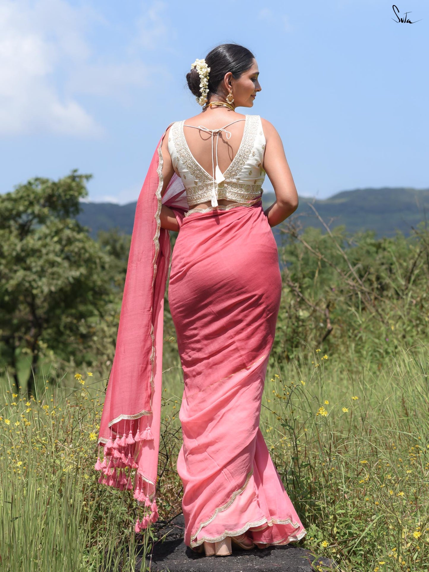 SUTA - Dipped in Coral Mul Cotton