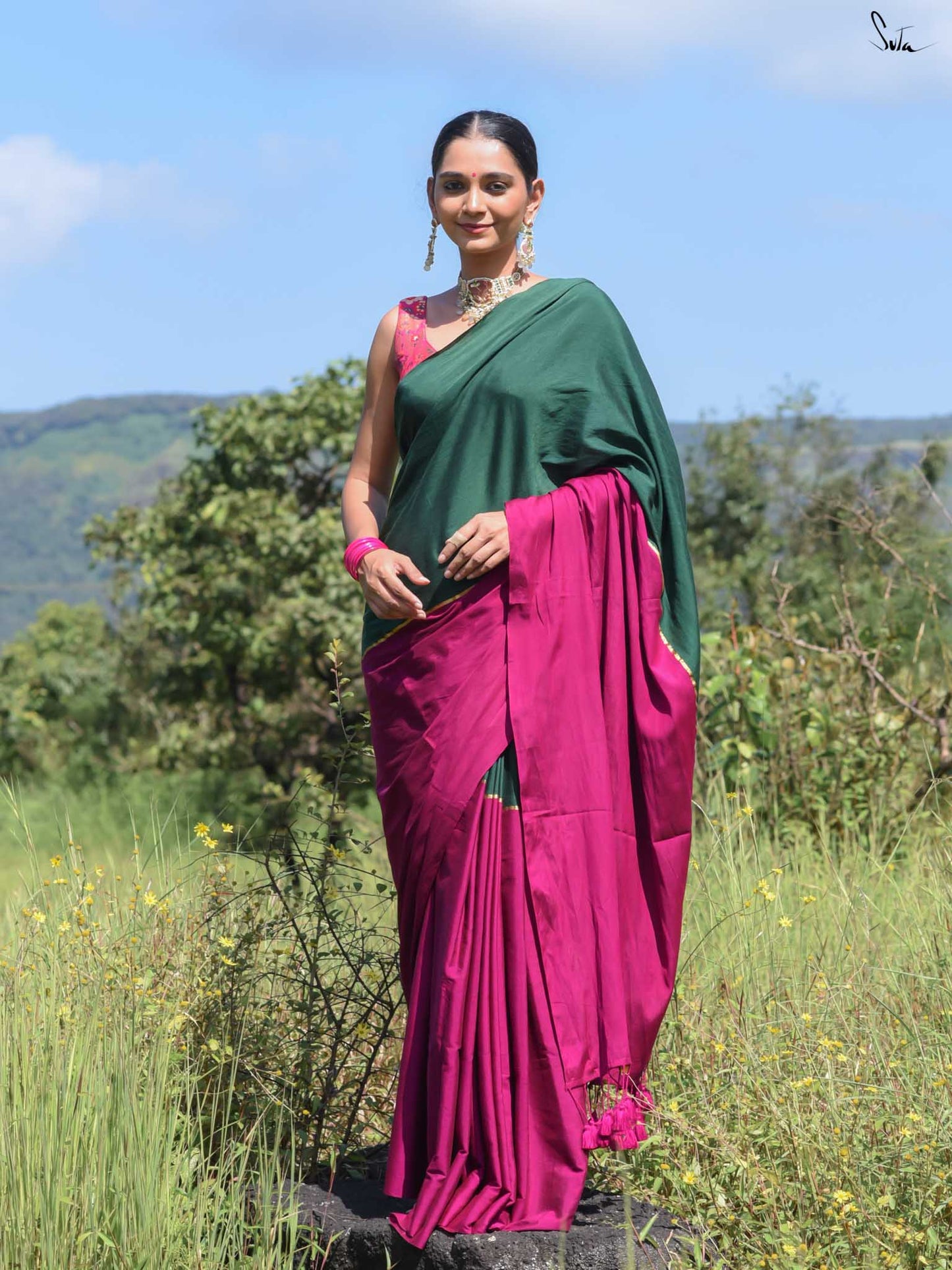 SUTA - Dipped in Cosmos Cotton Acrylic Saree