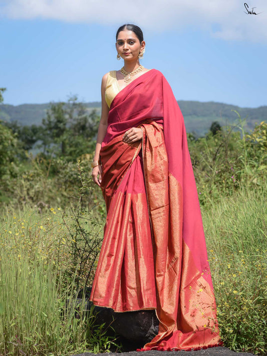 SUTA - Dipped in Wine Cotton Acrylic Saree