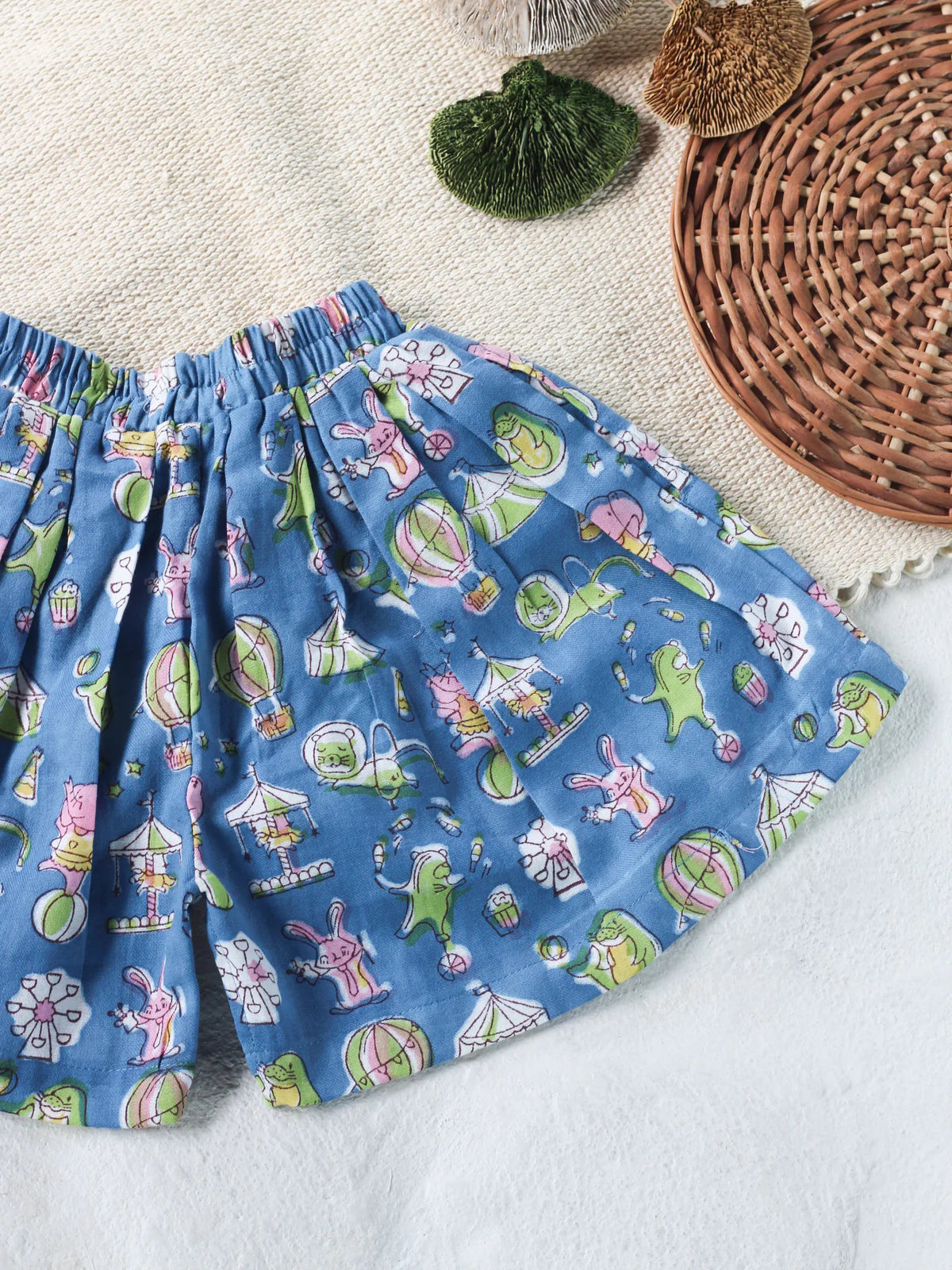 Chhapa - Blue Circus Top & Skort Set