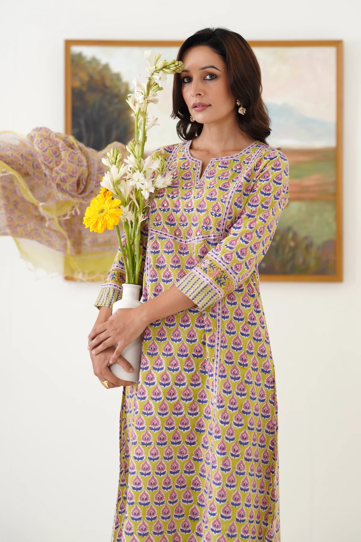 Murraya - Green Kelsey Embroidered Kurta Set of 3