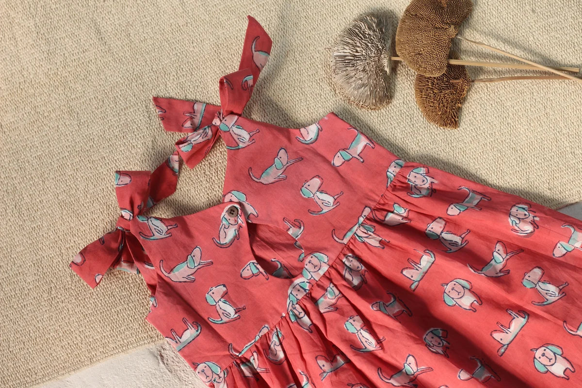 Chhapa - Dog Shoulder Bow Dress