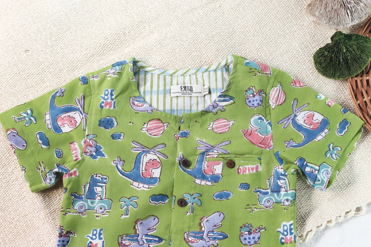 Chhapa - Kids Dino in Space Shirt & Short Set